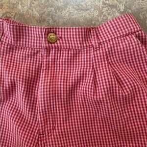 Big Bud Press Gingham pink and red trousers